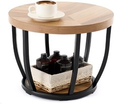 Mesa de centro redonda, madeira de 2 camadas, diâmetro 19,7", destaque industrial moderno #R017 comprar usado Mesa de centro redonda, madeira de 2 camadas, diâmetro 19,7", destaque industrial moderno #R017 comprar usado  Enviando para Brazil