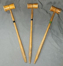 3 mini brinquedos vintage de croquete de madeira marretas sala de jogos barra esportiva rara HTF antiga , usado comprar usado  Enviando para Brazil