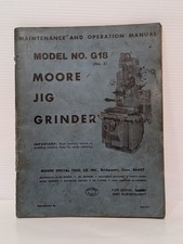 Moore Tools Modelo No. Manual de mantenimiento y operación de la amoladora de plantilla G18 segunda mano  Embacar hacia Mexico