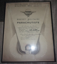 Brevet militaire parachutiste d'occasion  Vias