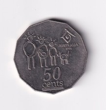 AUSTRALIANO: 1994 50 CENTAVOS ANO DA FAMÍLIA DATA ESTREITA MOEDA CIRCULADA #HM577, usado comprar usado  Enviando para Brazil