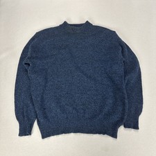 Suéter masculino vintage LL BEAN XL grosso gola redonda mistura de lã azul feito nos EUA anos 90 comprar usado  Enviando para Brazil