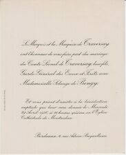 1936 Faire-part mariage Léonel PRÉVOST de SANSAC de TRAVERSAY - Solange de BENGY comprar usado  Enviando para Brazil