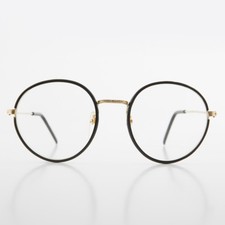 Óculos vintage redondo Preppy armação ouro preto - Einstein, usado comprar usado  Enviando para Brazil
