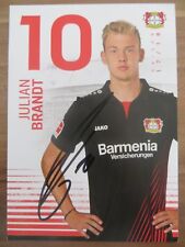 Ręcznie podpisana karta z autografem *JULIAN BRANDT* Bayer 04 Leverkusen 17/18 2017/2018 na sprzedaż  Wysyłka do Poland