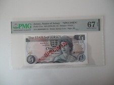  Jersey (P11as) £1 amostra placa Clennett QEII JB000000 PMG67EPQ excelente joia UNC comprar usado  Enviando para Brazil