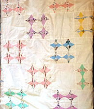 Colcha vintage costurada à mão aproximadamente 98x72" 4 patch star ou quad estrela de 4 pontas comprar usado  Enviando para Brazil