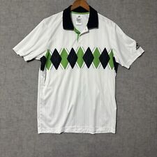 Adidas Tenis Polo Para Hombre Grande Blanco Verde Negro Rayas Geométrico Argyle Camisa segunda mano  Embacar hacia Argentina