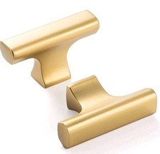 Botão de armário de cozinha barra em T dourado escovado ZK1303 | Pacote com 10 puxadores modernos... comprar usado  Enviando para Brazil
