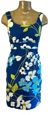 Vestido curto havaiano Tori Richard azul pop art floral poder floral 100% algodão 2 comprar usado  Enviando para Brazil