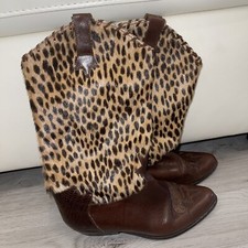 🌟Botas de couro vintage estilo ocidental Minelli Leopard🌟, usado comprar usado  Enviando para Brazil