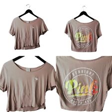 Camiseta Raglan Graphic Rosa Victoria's Secret Straight Outa Bed Bege M, usado comprar usado  Enviando para Brazil