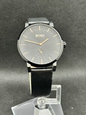 Usado, Relógio masculino Hugo Boss 1513768 Essence quartzo mostrador preto pulseira de couro 42mm comprar usado  Enviando para Brazil