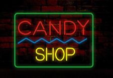 Candy Shop 24"x20" lâmpada de letreiro de néon decoração de vidro real luz noturna display açúcares comprar usado  Enviando para Brazil