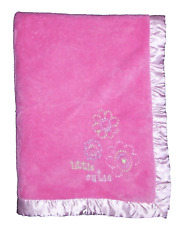 Cobertor de bebê Gerber rosa fofinho bordado flor acabamento acetinado Lovey 30x40 comprar usado  Enviando para Brazil