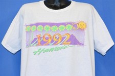 Usado, Camiseta vintage anos 90 HAVAÍ 1992 SOL LUA PALMEIRAS ILHA TROPICAL ALGODÃO BRANCO GG comprar usado  Enviando para Brazil