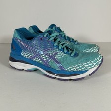 Tênis de corrida feminino Asics Gel-Nimbus 18 tamanho 7.5 azul-petróleo roxo T650N academia comprar usado  Enviando para Brazil