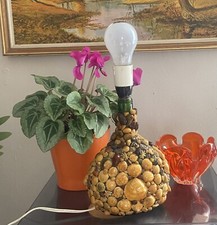 Abajur de mesa coberto de concha abajur de garrafa concha de mar abajur kitsch retrô década de 1960 vintage, usado comprar usado  Enviando para Brazil