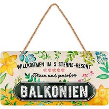 Retro Blechschild BALKONIEN Schild, Blechschilder Garten Sprüchen 16x32cm comprar usado  Enviando para Brazil