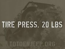 POCHOIR STENCIL MARQUAGE TIRE PRESS 20 1"  . jeep willys dodge, usado comprar usado  Enviando para Brazil