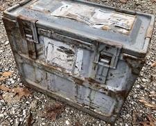 Caixa de munição de metal 18,5x9,5x14,5 grande vintage estojo de armazenamento munição comprar usado  Enviando para Brazil
