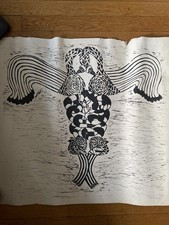 Arte celta/nórdica antiga linocut/impressão de corte de pedra cobra pássaro cisne útero fertilidade comprar usado  Enviando para Brazil