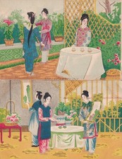 Cina cartoline illustrate usato  Roma