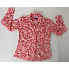 Camisa Cottagecore Dudalina Liberty arte vestível botão rosa coral floral 40 comprar usado  Enviando para Brazil