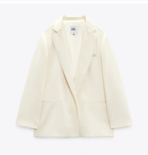 Jaqueta Zara Feminina Oversized Terno Blazer M L Efeito Cetim Marfim 2010/762 Nova Sem etiquetas comprar usado  Enviando para Brazil