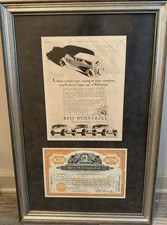 Reo motors framed for sale  Charlotte