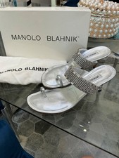 Usado, Sandália Manolo Blahnik prata couro cristal enfeite corrediça comprar usado Usado, Sandália Manolo Blahnik prata couro cristal enfeite corrediça comprar usado  Enviando para Brazil