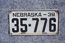 plate license nebraska 1939 for sale  Boulder