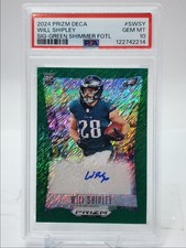 WILL SHIPLEY 2024 PRIZM DECA ROOKIE GREEN SHIMMER PÉL RC AUTOMÁTICO/25 PSA 10 Q5508, usado comprar usado  Enviando para Brazil
