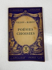 Villon Marot Poésies Choisies Classique Larousse 1953 Vintage French Poetry Book comprar usado  Enviando para Brazil