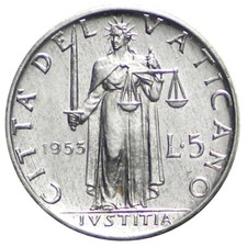 1953 lire vaticano usato  Italia
