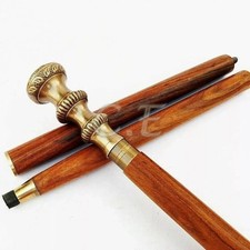Maçaneta de latão bengala de madeira bengala prata presente antigo vintage comprar usado  Enviando para Brazil