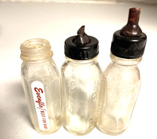 3 mamadeiras de vidro vintage da década de 1950 Evenflo & Dolfeed 4” para bonecas com mamilo comprar usado  Enviando para Brazil
