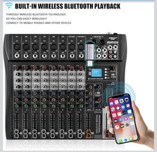 Console de mixagem 8 canais som profissional USB Bluetooth estúdio mixer de áudio mesa de leitura comprar usado  Enviando para Brazil