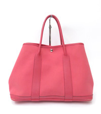 Usado, Autêntica bolsa tote Hermes Garden Party MM couro lona #43730 comprar usado  Enviando para Brazil