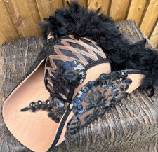 Beige black tricorn for sale  PETERBOROUGH