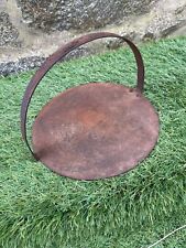 Usado, Ferro fundido vintage prato plano 12” cigano viajante panela fogo tripé cozinhar comprar usado  Enviando para Brazil