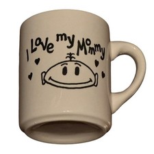 Caneca de café I Love My Mommy vidro leitoso dia das mães vintage colecionável retrô comprar usado  Enviando para Brazil