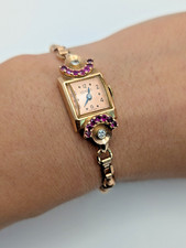 Relógio vintage de ouro rosa 14kt Geneve rubi e diamante comprar usado  Enviando para Brazil