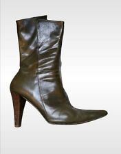 Bottines cuir kaki d'occasion  Mondoubleau