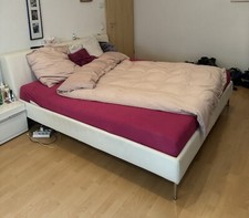 Lederbett weiß 180 gebraucht kaufen  Filderstadt