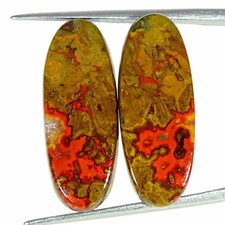 Coppia Di Cabochon Ovali In Agata Seam Naturale Del Marocco Da 16,50 Cts na sprzedaż Coppia Di Cabochon Ovali In Agata Seam Naturale Del Marocco Da 16,50 Cts na sprzedaż  Wysyłka do Poland