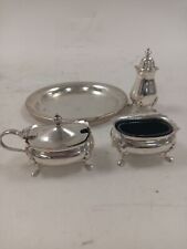 silver condiment set for sale  RUGBY