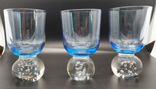 Usado, 3 copos de vinho bolha azul e transparente 4 1/2" de altura suco coquetel comprar usado  Enviando para Brazil