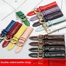 Pulseira de relógio de couro genuíno dupla face alta qualidade 10-24mm universal, usado comprar usado  Enviando para Brazil
