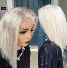Peruca de cabelo humano virgem loiro branco frente de renda cabelo pré-arrancado parte livre, usado comprar usado  Enviando para Brazil